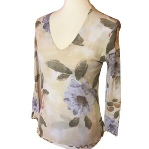 Vintage 90s floral v neck top